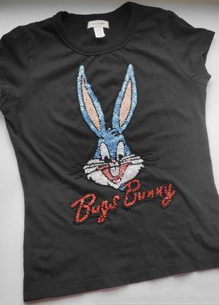Футболка 🔥zara 🔥 bugs bunny 🐰 багз банні бісер