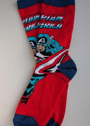 Captain america🎯avengers! шкарпетки з супергероєм марвел(marvel) usa3 фото