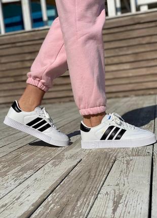 Adidas samba кросівки жіночі шкіряні білі з чорним 37-41