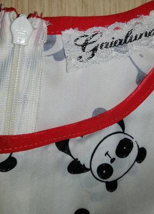 Комбінезон з шортами італія gaialuna, панда принт, для дівчинки8 фото