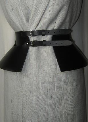 Кожаный пояс баска, широкий пояс корсет, баска кожаная ручной работы ( цвета)