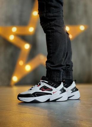 Отличные мужские кроссовки nike m2k tekno белые с чёрным унисекс