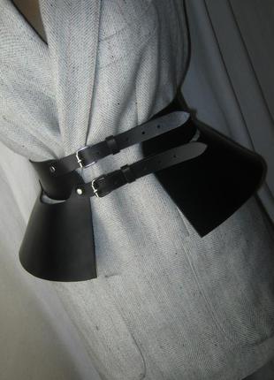 Кожаный пояс баска, широкий пояс корсет, баска кожаная ручной работы ( цвета)