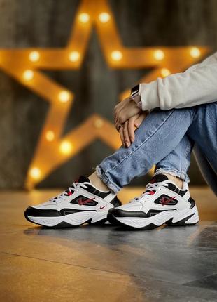 Шикарні жіночі кросівки nike m2k tekno білі з чорним унісекс