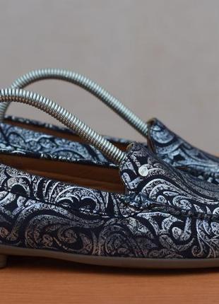 Сріблясті шкіряні туфлі, мокасини ara, 38 розмір. оригінал