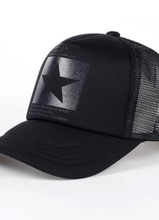 Кепка тракер звезда с сеточкой, унисекс черная