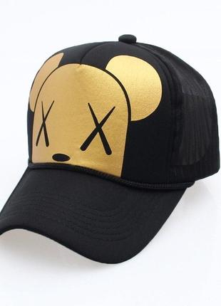 Кепка тракер крестики золотая сеточкой, унисекс