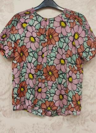 Блуза zara в цветочный принт (размер 38)1 фото