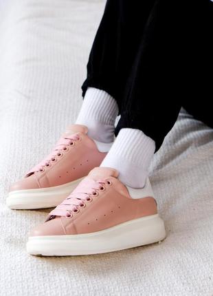 🌸🌼alexander mcqueen white pink 🌺 🌼жіночі кросівки олександр маквин