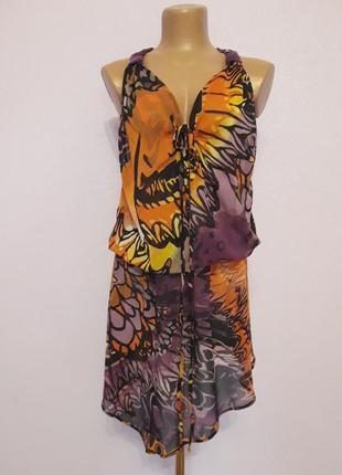 Шифоновое пляжное платье river island. размер 46-48