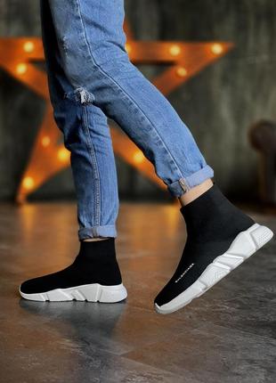 Стильные мужские кроссовки в стиле balenciaga trainer чёрные унисекс6 фото