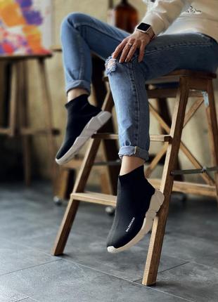 Стильные мужские кроссовки в стиле balenciaga trainer чёрные унисекс4 фото
