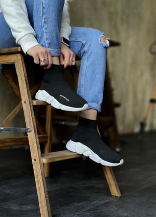 Стильные мужские кроссовки в стиле balenciaga trainer чёрные унисекс7 фото