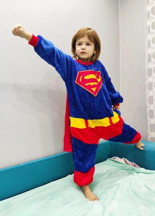 Піжама дитяча кигуруми супермен kigurumi superman костюм на ріст 140