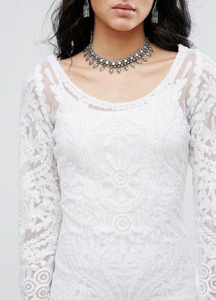 Брендовое белое платье glamorous м размер3 фото