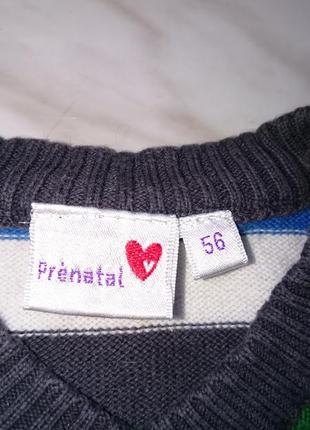 Пуловер prenatal для мальчика 3 мес.2 фото