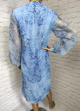 Шифоновое винтажное платье миди р. 10 (м)6 фото