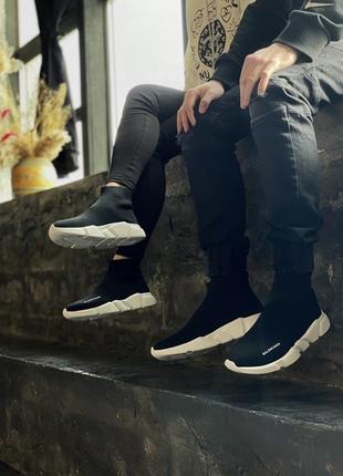 Стильные мужские кроссовки в стиле balenciaga trainer чёрные унисекс2 фото