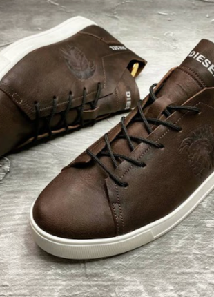 Мужские элитные кеды кроссовки дизель натуральная кожа 40-45 р.