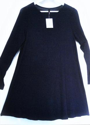 Платье туника (легкая трапеция) с длинными рукавами и вырезом лодочка l2 фото
