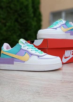 Жіночі кросівки nike air force 1 біле з бузковим / smb ✔️