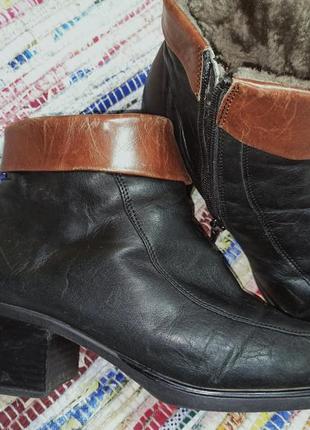 Комфортные теплые кожаные ботинки,39-39,5разм,rieker.3 фото