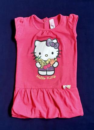 Очаровательное розовое платье баллон hello kitty на 1-1,5 года (86см)