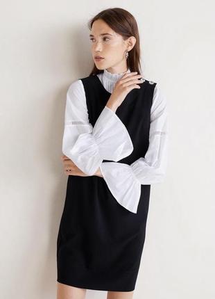Платье/сарафан черное без рукавов р.m mango1 фото