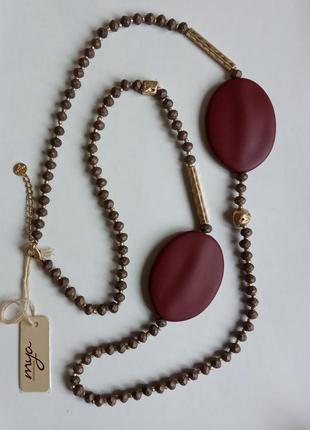 Длинное колье ожерелье бусы mya италия богемный шик премиум бренд4 фото