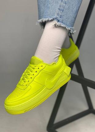 Nike air force jester yellow, женские яркие кроссовки найк форс, кросівки найк аір форс жіночі