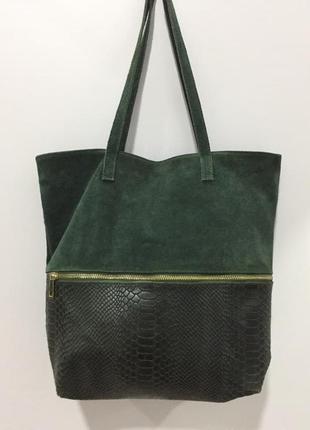 Зелена замшова сумка, зелёная замшевая сумка1 фото