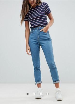 Синие 👖 брендовые джинсы высокая посадка2 фото