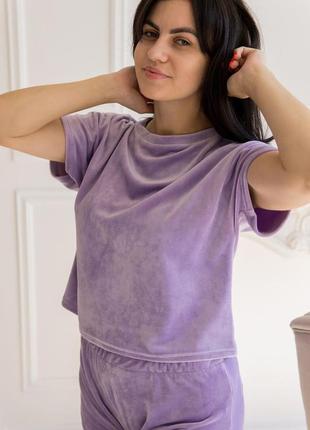 Неймовірна плюшева піжама, оксамитовий комплект шорти+футболка6 фото