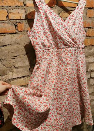 Платье стрейч трикотажное миди в цветы расклешенное lindy bop коттон хлопок батал5 фото