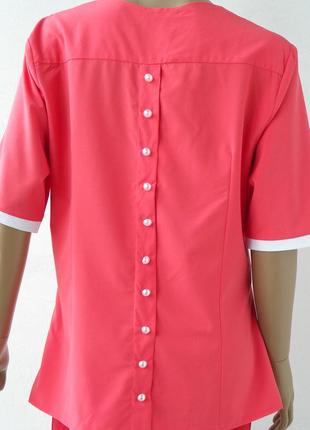 Оригінально пошита рожева блузка 52-54 розміри (46-48 євророзміри).5 фото