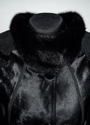 Шикарная куртка дубленка! пони с норкой р.s-м7 фото