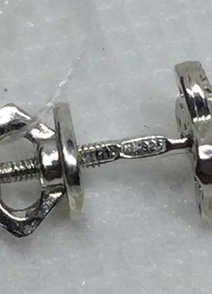 Нові родовані срібні сережки гвоздики конюшина куб.цирконій срібло 925 проби8 фото