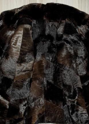 Шкіряна куртка дублянка з поні з шиншилою р. xs-s9 фото