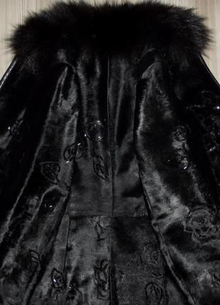 Шикарная куртка дубленка из пони + песец р.s-м4 фото