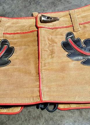 Спідниця dsquared з шкіряними вставками і шнурівкою,ковбойська, ексклюзив.