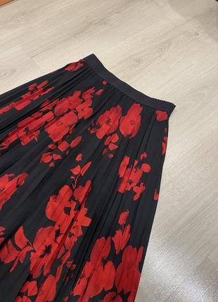 Шикарная женская юбка плисе в цветы hm3 фото