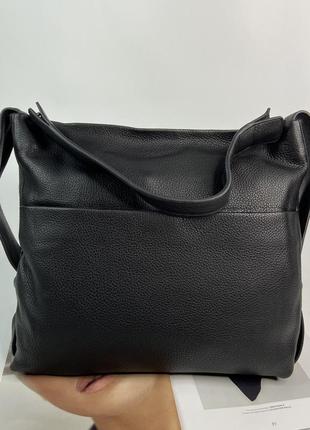 Женская кожаная сумка через на плечо большая polina & eiterou жіноча шкіряна