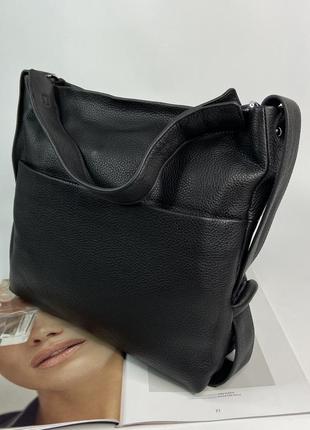 Женская кожаная сумка через на плечо большая polina & eiterou жіноча шкіряна6 фото