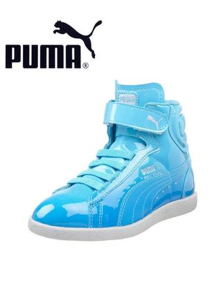 Красивые лаковые высокие сникерсы puma р.27