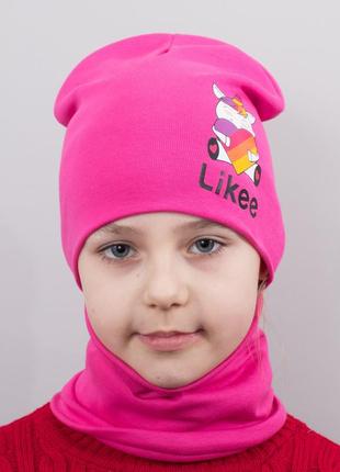 Дитяча шапка з хомутом "likee" (2 розміру - до 5 років; від 5 до 12 років)2 фото