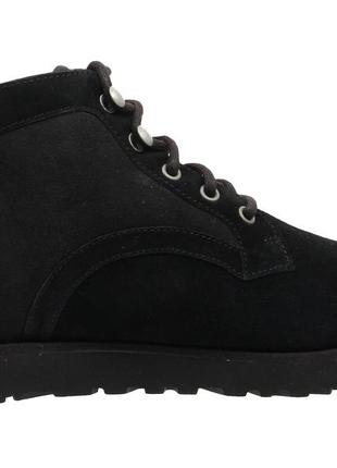 Новые зимние ботинки на меху ugg черные на шнурках замшевые кожаные тёплые7 фото