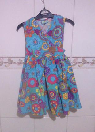 Вельветовый сарафан на запах фирмы uttamkids