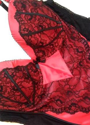 12-14 h&m страстный сексуальный сатиновый корсет корсаж с кружевом и чашками пуш-ап на с-д