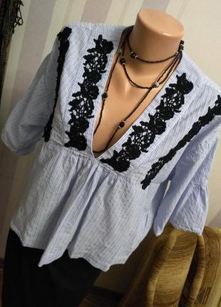 Итальянская хлопковая блуза, разлетайка, кружево, люкс,  этно бохо стиль5 фото