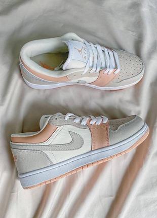 Nike jordan 1 retro low beige/pink персикові бежеві кросівки найк джордан персиковые кроссовки6 фото